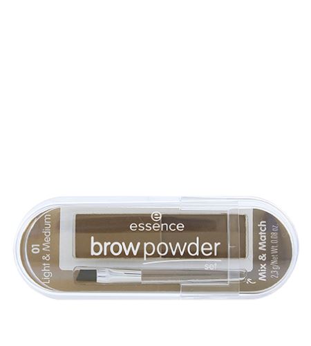 Essence Brow Powder set na úpravu obočia 01 Light & Medium 2,3 g
