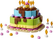 LEGO® 40815 Narodeninová torta s dekoráciami, Zábavná darčeková stavebnica, Dekorácia na stôl (1)