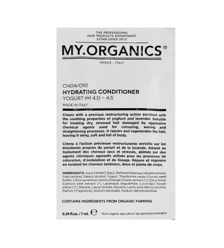 MY.ORGANICS Hydrating Kondicionér 7 ml vzorek