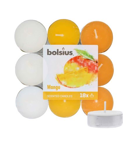 Bolsius Scented Tealights Mango 4h čajová sviečka 18 ks