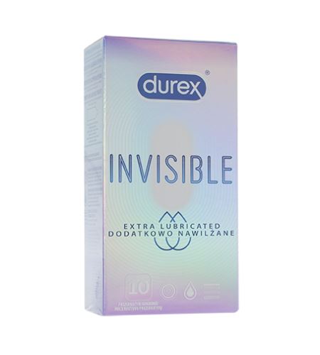 Durex Invisible Extra Thin Extra Lubricated kondómy 10 ks