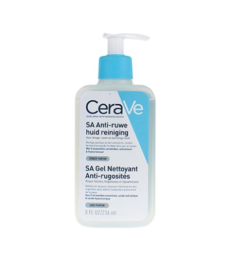 CeraVe SA Smoothing Cleanser zjemňujúci čistiaci gél pre suchú, hrubú pokožku s nerovnomerným povrchom 236 ml