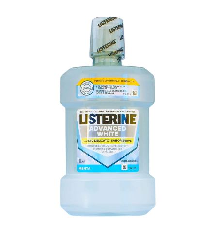 Listerine Advanced White Mild Taste ústna voda s bieliacim účinkom 1000 ml