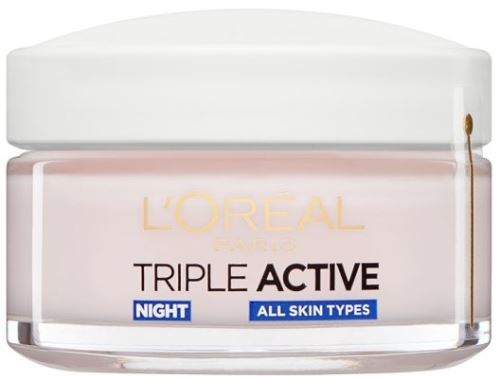 L'Oréal Paris Triple Active nočný hydratačný krém na všetky typy pleti 50 ml