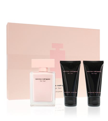 Narciso Rodriguez For Her darčeková sada pre ženy parfumovaná voda 50 ml + telové mlieko 50 ml + sprchový gél 50 ml