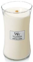 WoodWick White Tea &amp; Jasmine vonná sviečka s dreveným knôtom 609,5 g