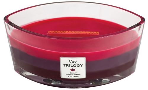 WoodWick Trilogy Sun Ripened Berries vonná sviečka s dreveným knôtom 453,6 g