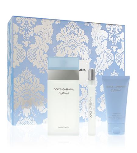 Dolce & Gabbana Light Blue toaletná voda 100 ml + telový krém 50 ml + toaletná voda 10 ml darčeková sada Pre ženy