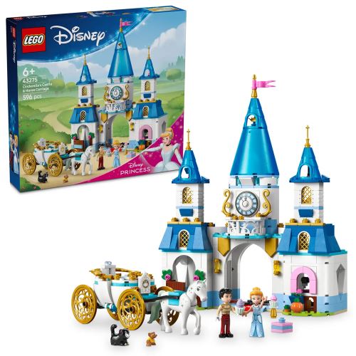 LEGO® │ Disney 43275 Popoluškin zámok a kočiar s koňmi