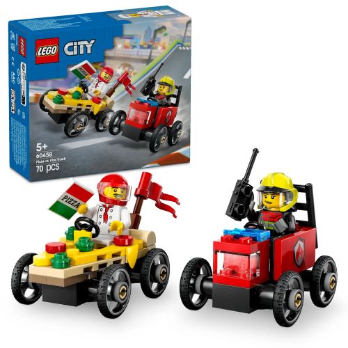 LEGO® City 60458 Pretekársky balíček: Rozvoz pizzy vs. hasičské auto