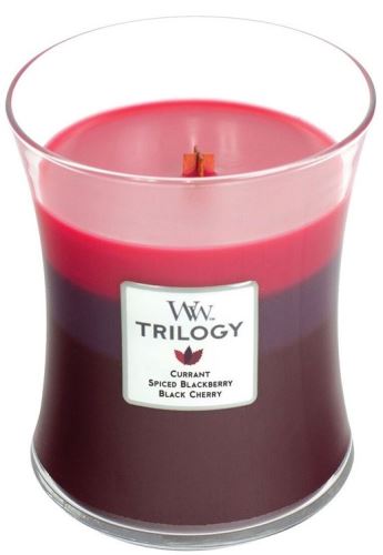 WoodWick Trilogy Sun Ripened Berries vonná sviečka s dreveným knôtom 275 g