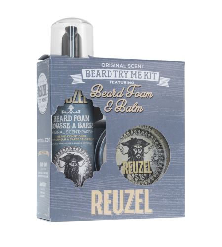 REUZEL Original Scent Beard Try Me Kit darčeková sada (hydratačný balzam na fúzy Beard Balm 35g + penový kondicionér na fúzy Beard Foam 70 ml)