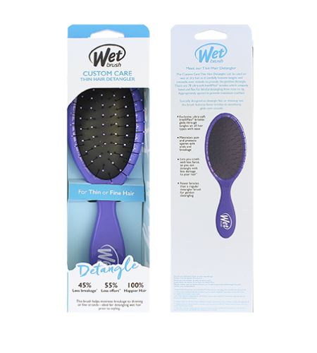 Wet Brush Custom Care Thin Hair Detangler kefa na vlasy Purple
