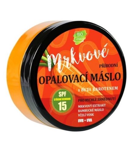 Vivace 100% Prírodné opaľovací maslo s mrkvovým extraktom SPF 15 150 ml