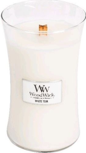WoodWick White Teak vonná sviečka s dreveným knôtom 609,5 g