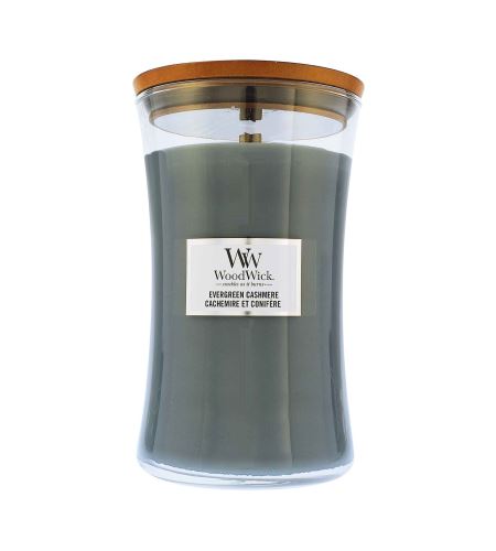 WoodWick Evergreen Cashmere Voňavá sviečka s dreveným knôtom 609 g