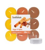 Bolsius Scented Tealights Sugar &amp; Spice 4h čajová sviečka 18 ks