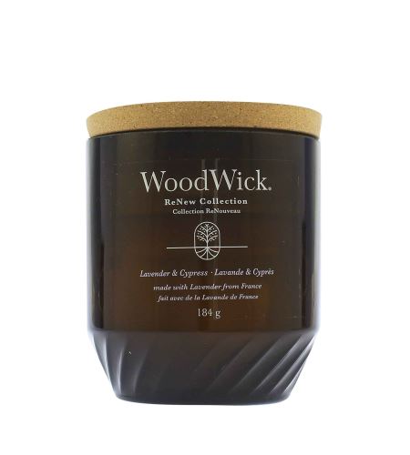 WoodWick ReNew Lavender & Cypress sviečka stredná 184 g