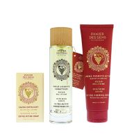 Panier Des Sens Renewing Grape darčeková sada exfoliačné mydlo 150 g + suchý telový olej 100 ml + spevňujúci telový krém 140 ml (1)