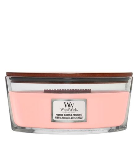WoodWick Pressed Blooms & Patchouli vonná sviečka s dreveným knôtom 453,6 g