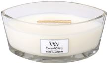 WoodWick White Tea &amp; Jasmine vonná sviečka s dreveným knôtom 453,6 g