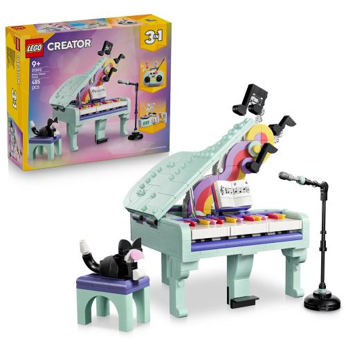LEGO® Creator 3 v 1 31392 Hudobná dekorácia: Klavír s mačkou