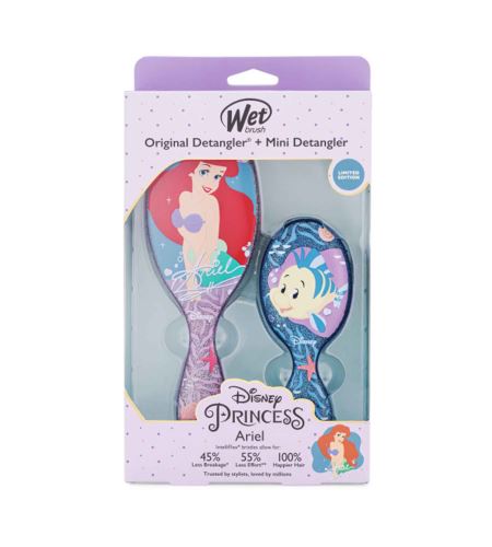 Wet Brush Disney Princess Ariel Kit darčeková sada kefa na vlasy Original Detangler + kefa na vasy Mini Detangler