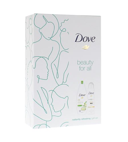 Dove Radiantly Refreshing darčeková sada sprchový gél Refreshing 250 ml + antiperspirant sprej Invisible Dry Clean Touch 150 ml