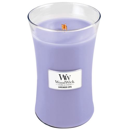 WoodWick Lavender Spa vonná sviečka s dreveným knôtom 609,5 g