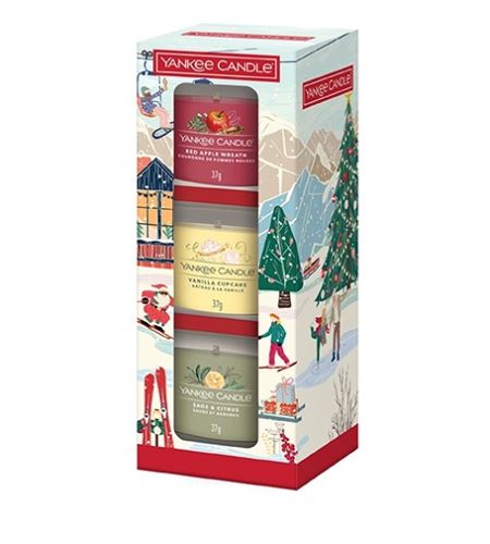 Yankee Candle Holiday Party votivná sviečka v skle 3x37 g