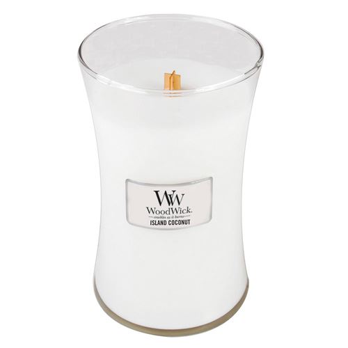 WoodWick Island Coconut vonná sviečka s dreveným knôtom 609,5 g