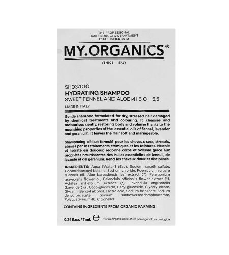 MY.ORGANICS Hydrating šampón 7 ml vzorek