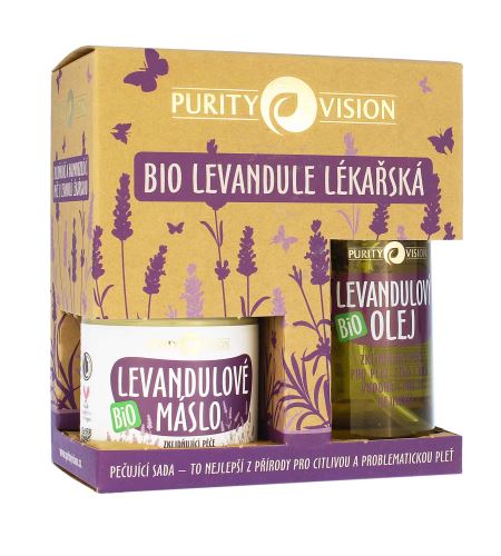 Purity Vision BIO Lavender sada na starostlivosť levandulový olej 100 ml + levandulové máslo 120 ml