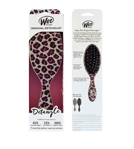 Wet Brush Original Detangler Safari kefa na vlasy Pink Leopard