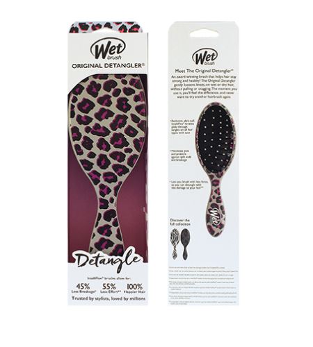 Wet Brush Original Detangler Safari kefa na vlasy Pink Leopard