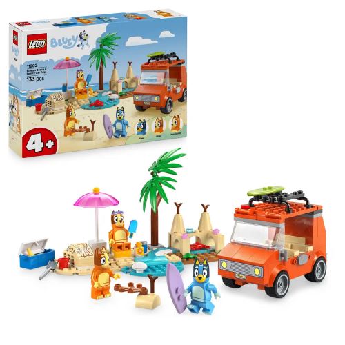 LEGO® Bluey 11202 Bluey a rodinný výlet autom na pláž
