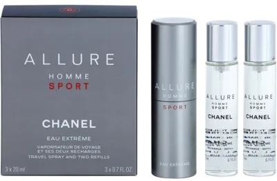 Chanel Allure Homme Sport Eau Extreme EDT 3x20 ml pre mužov plniteľný flakón