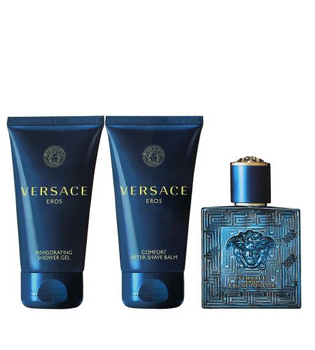 Versace Eros Darčeková sada pre mužov toaletní voda 50 ml + sprchový gel 50 ml + balzám po holení 50 ml
