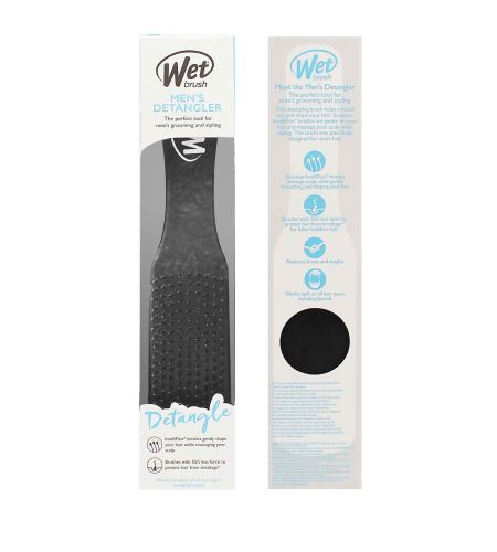 Wet Brush Men's Detangler kefa na vlasy Black Leather