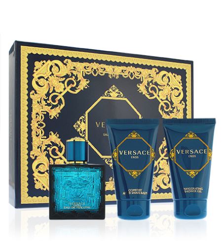 Versace Eros darčeková sada pre mužov toaletná voda 50 ml + sprchový gél 50 ml + balzam po holení 50 ml
