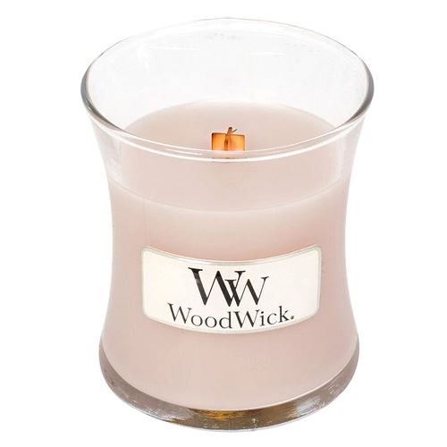 WoodWick Vanilla & Sea Salt vonná sviečka s dreveným knôtom 85 g